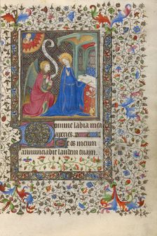 The Annunciation; Book of Hours, about 1415-1420. Creators: Boucicaut Master, Workshop of the Boucicaut Master