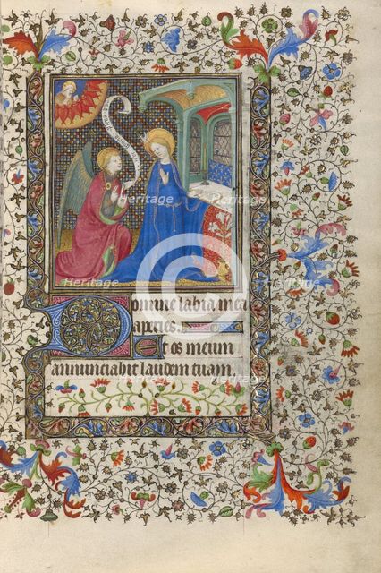 The Annunciation; Book of Hours, about 1415-1420. Creators: Boucicaut Master, Workshop of the Boucicaut Master.