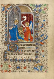 The Annunciation; Book of Hours, about 1420-1430. Creator: Master of the Harvard Hannibal