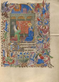 The Annunciation; Book of Hours, about 1420. Creator: Spitz Master