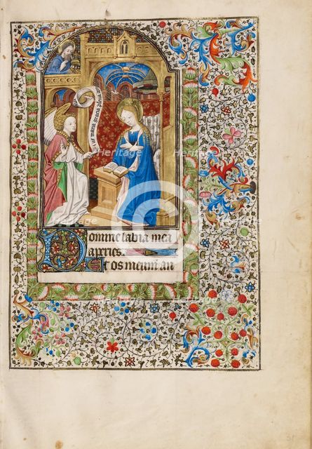 The Annunciation; Book of Hours, about 1440-1450. Creator: Workshop of the Bedford Master.