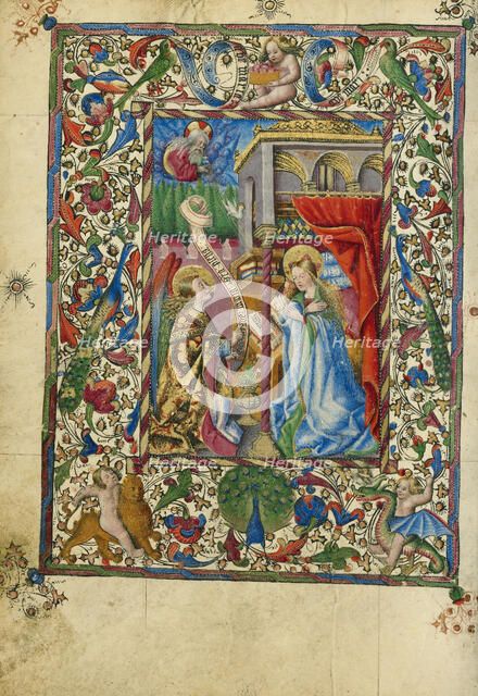 The Annunciation; Book of Hours, about 1460. Creator: Unknown.