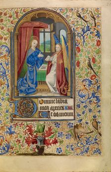 The Annunciation; Book of Hours, about 1466-1470. Creator: Master of Jacques of Luxembourg