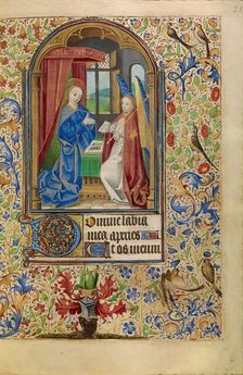 The Annunciation; Book of Hours, about 1466-1470. Creator: Master of Jacques of Luxembourg