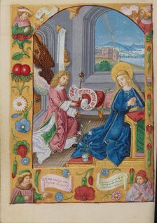 The Annunciation; Book of Hours, early 16th century. Creator: Unknown