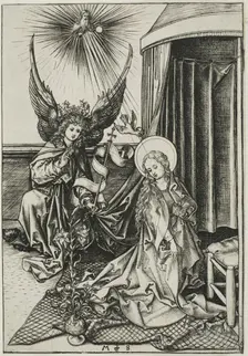 The Annunciation, c. 1484. Creator: Martin Schongauer