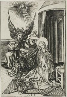 The Annunciation, c. 1484. Creator: Martin Schongauer
