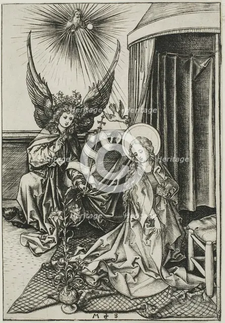 The Annunciation, c. 1484. Creator: Martin Schongauer.