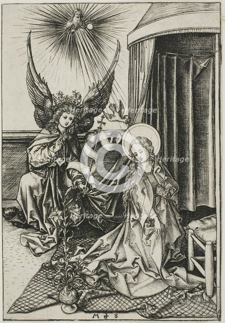 The Annunciation, c. 1484. Creator: Martin Schongauer.