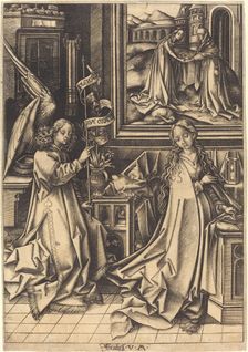 The Annunciation, c. 1490/1500. Creator: Israhel van Meckenem