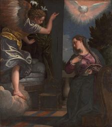 The Annunciation, c. 1580. Creator: Paolo Veronese (Italian, 1528-1588); Workshop, and