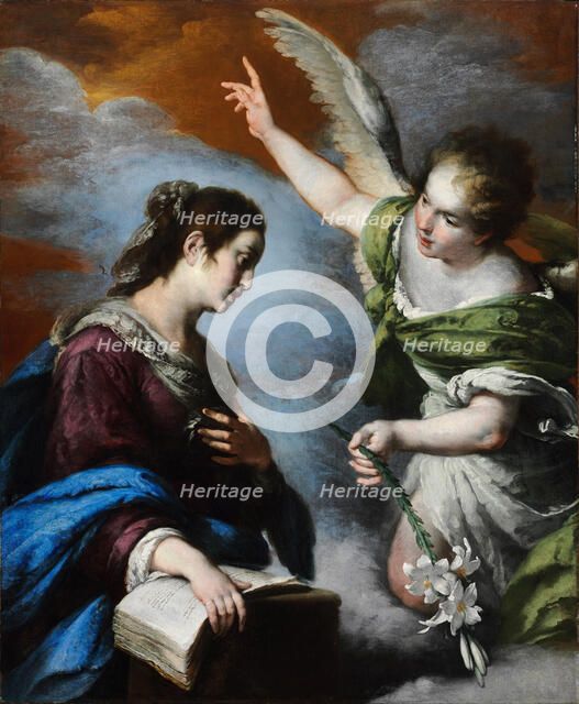 The Annunciation, c. 1644. Artist: Strozzi, Bernardo (1581-1644)