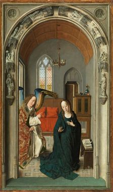 The Annunciation, c1445. Creators: Dieric Bouts, Workshop of Dieric Bouts