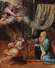 The Annunciation, c1545. Creator: Rubiales, Pedro de (c. 1511-c. 1560)