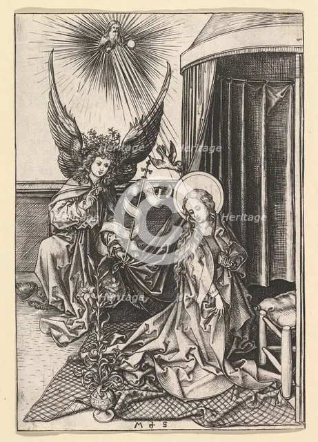 The Annunciation, ca. 1435-1491. Creator: Martin Schongauer.