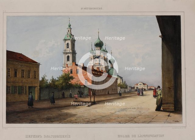 The Annunciation Church at the Vasilyevsky Island in Saint Petersburg, 1840s.