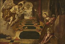 The Annunciation. Creator: Workshop of Tintoretto