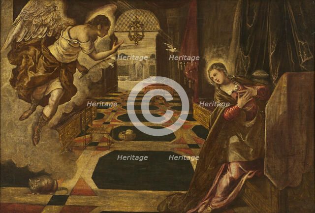 The Annunciation. Creator: Workshop of Tintoretto.