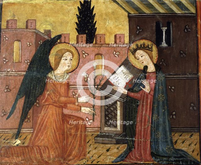  'The Annunciation', detail of the work 'The Frontal of the Mother of God', tempera on wood from …