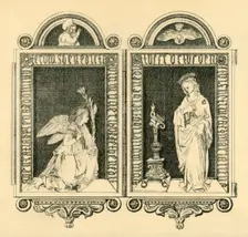 The Annunciation, diptych, mid 19th century, (1881). Creator: J P Fraser