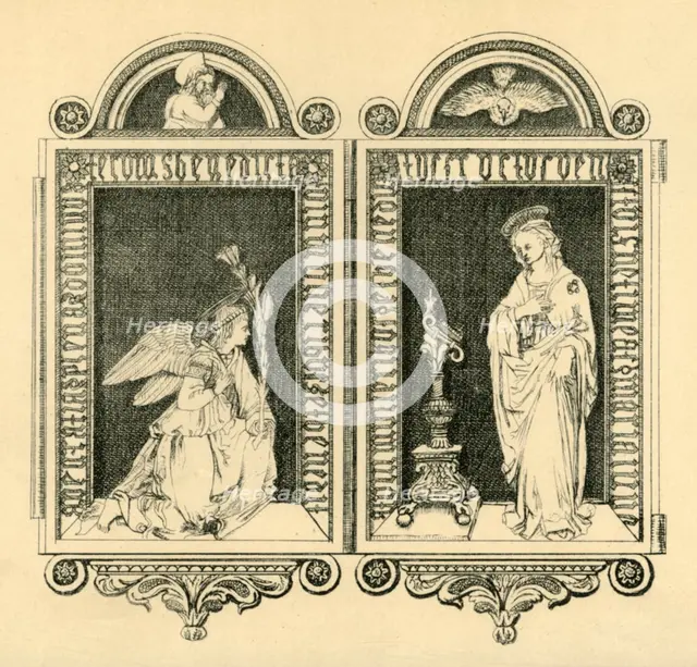 The Annunciation, diptych, mid 19th century, (1881).  Creator: J P Fraser.