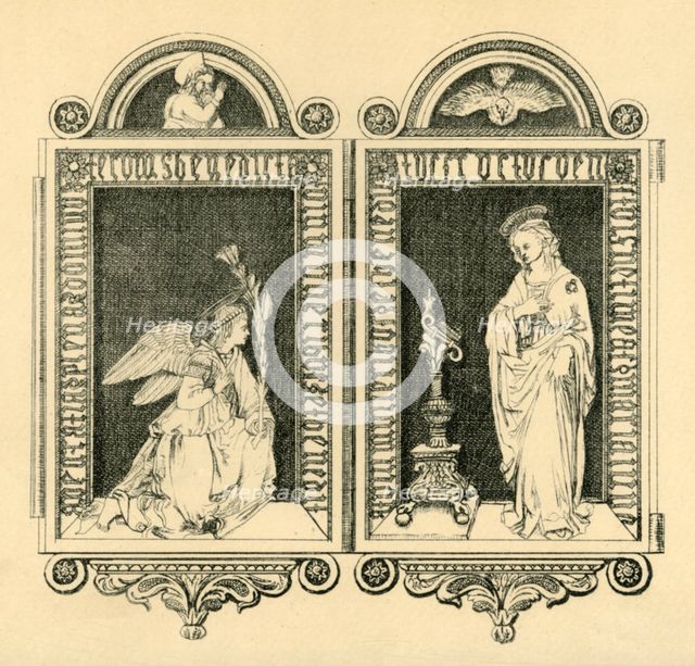 The Annunciation, diptych, mid 19th century, (1881).  Creator: J P Fraser.