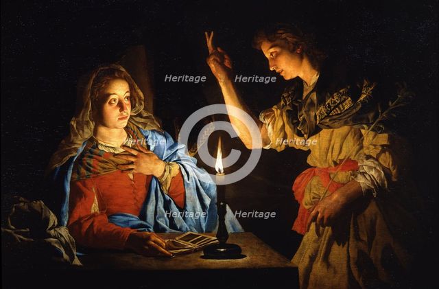 The Annunciation, Early 17th cen.. Artist: Stomer, Matthias (ca.1600-after 1650)