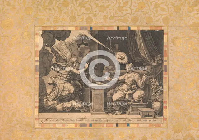The Annunciation, Folio from the Bellini Album, ca. 1600. Creator: Unknown.