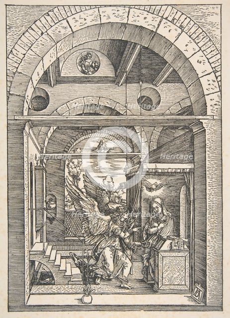 The Annunciation, from The Life of the Virgin, Latin Edition, 1511.n.d. Creator: Albrecht Durer.