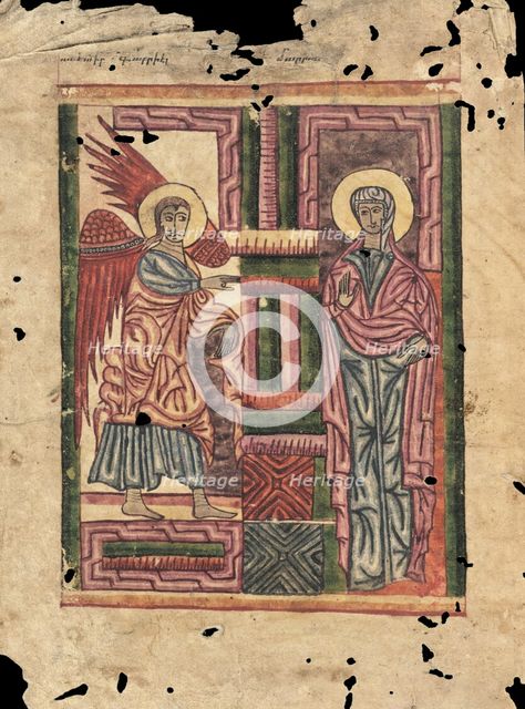 The Annunciation; Gospel Book, 1583. Creator: Ghoukas.