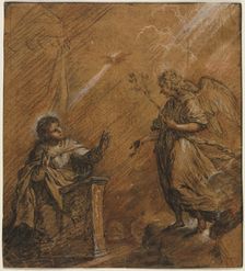 The Annunciation, last third 1600s. Creator: Johann Jakob von Sandrart (German, 1655-1698)