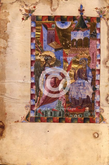 The Annunciation (Manuscript illumination from the Matenadaran Gospel), 1287.
