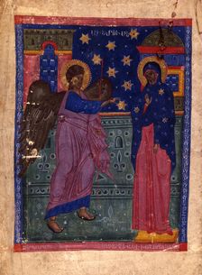 The Annunciation (Manuscript illumination from the Matenadaran Gospel), 1356