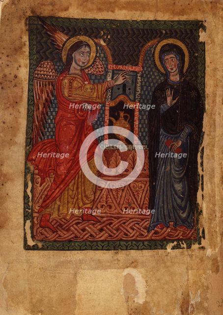 The Annunciation (Manuscript illumination from the Matenadaran Gospel), 1378.
