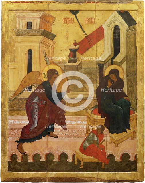 The Annunciation, Mid of 16th cen. Artist: Russian icon  