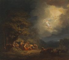 The Annunciation of the Angels to the Shepherds, 1815. Creator: Alexander Lauréus