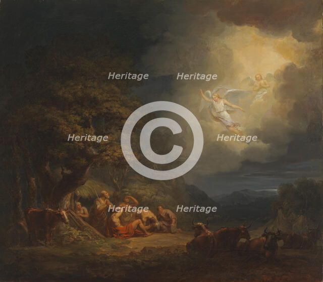 The Annunciation of the Angels to the Shepherds, 1815. Creator: Alexander Lauréus.