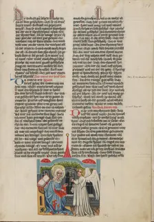 The Annunciation of the Virgin's Death; Weltchronik, about 1400-1410. Creator: Unknown