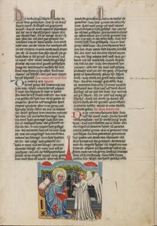 The Annunciation of the Virgin's Death; Weltchronik, about 1400-1410. Creator: Unknown