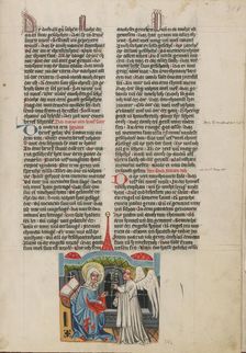 The Annunciation of the Virgin's Death; Weltchronik, about 1400-1410. Creator: Unknown