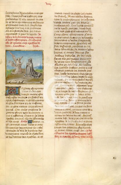 The Annunciation of the Virgin's Death; Miroir Historial, about 1475. Creator: Unknown.