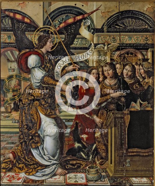  'The Annunciation', panel Painting attributed to the Master of Sigena.