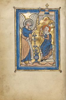 The Annunciation; Psalter, mid-1200s. Creator: Unknown