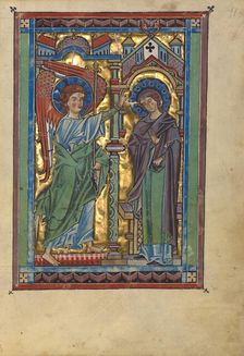 The Annunciation; Psalter, about 1240-1250. Creator: Unknown