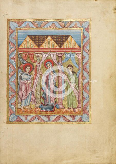 The Annunciation; Sacramentary, about 1025-1050. Creator: Unknown.