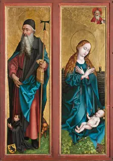 The Annunciation. Side panel of the Orlier Altarpiece: Nativity and Saint Anthony... c1470-1475. Creator: Martin Schongauer