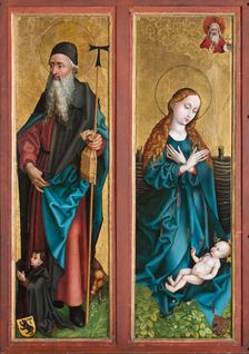 The Annunciation. Side panel of the Orlier Altarpiece: Nativity and Saint Anthony... c1470-1475. Creator: Martin Schongauer