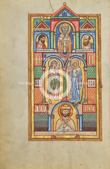 The Annunciation; Stammheim Missal, probably 1170s. Creator: Unknown.