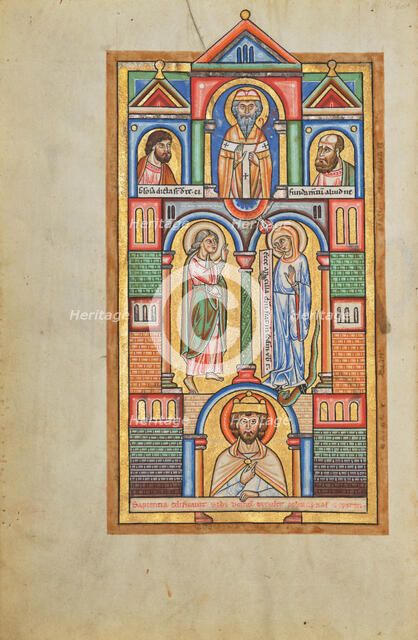 The Annunciation; Stammheim Missal, probably 1170s. Creator: Unknown.