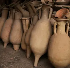 The Antiquarium, amphoras, Pompeii, Italy, 2009. Creator: LTL